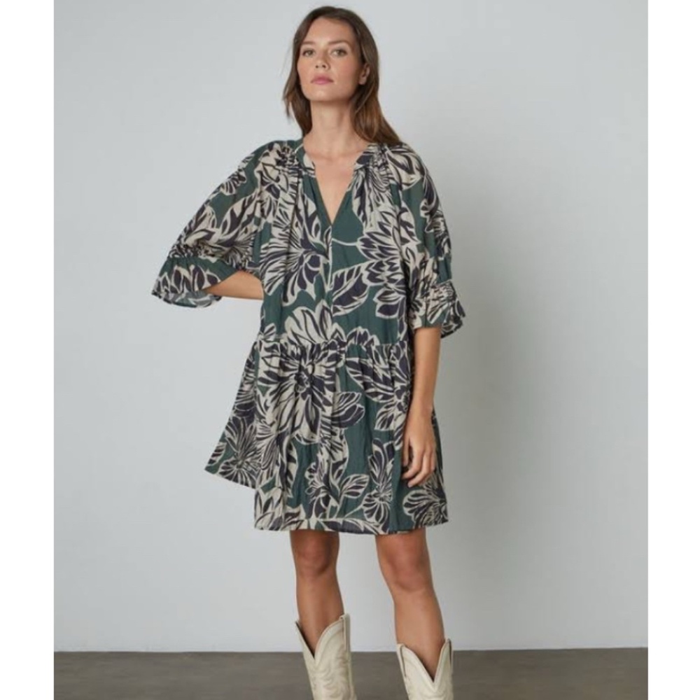 VELVET by GRAHAM & SPENCER | Layne Printed Silk Cotton Voile Dress - Picture 1 of 6